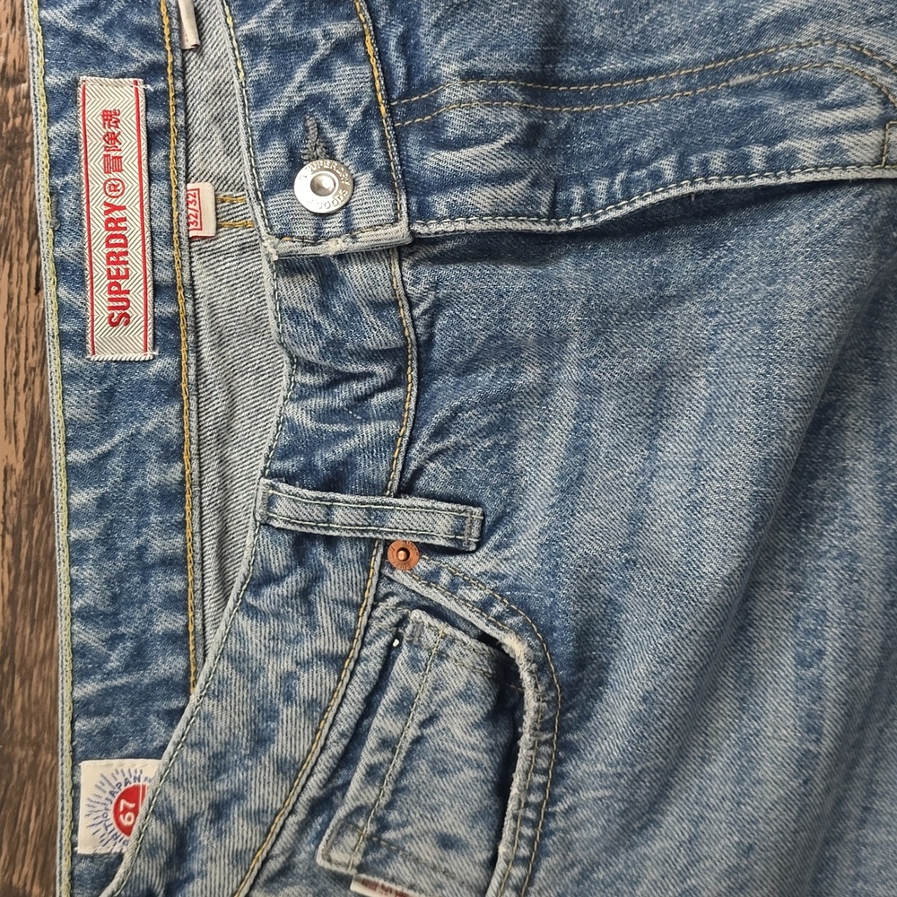 SUPERDRY Light Blue Men's Jeans 100% Cotton Sz 32‎ X 32 Japan